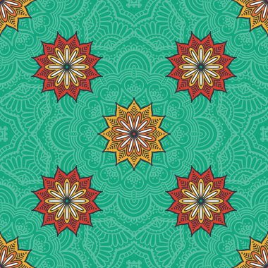 etnik çiçek seamless modeli