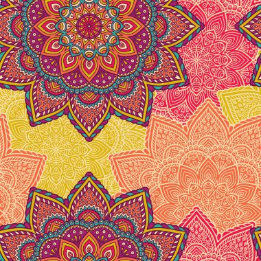 etnik çiçek seamless modeli