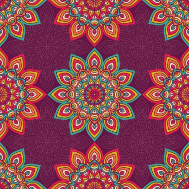 etnik çiçek seamless modeli