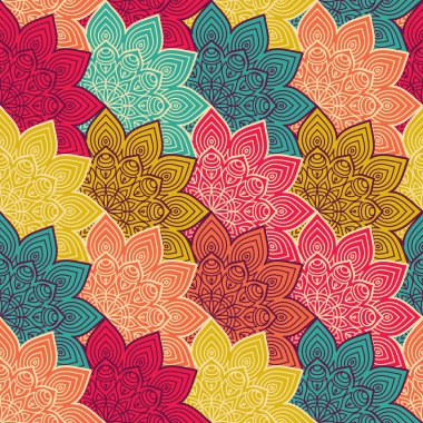 etnik çiçek seamless modeli