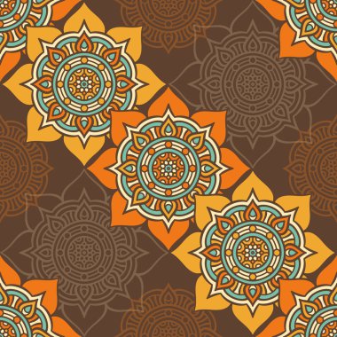 etnik çiçek seamless modeli