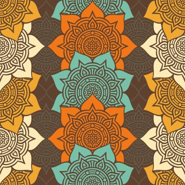 etnik çiçek seamless modeli