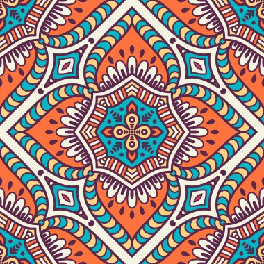 etnik çiçek seamless modeli