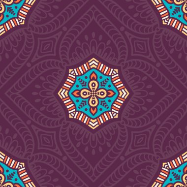 etnik çiçek seamless modeli