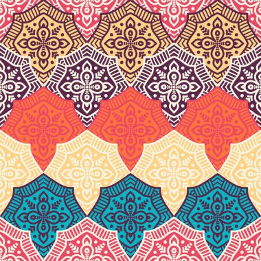 etnik çiçek seamless modeli