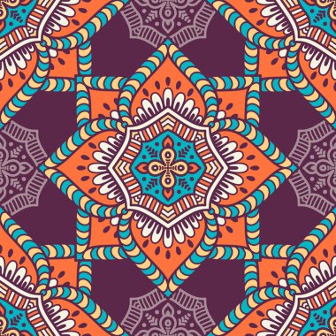 etnik çiçek seamless modeli