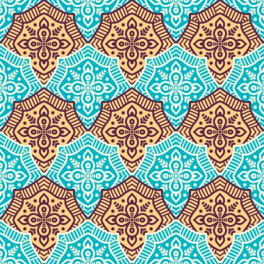 etnik çiçek seamless modeli