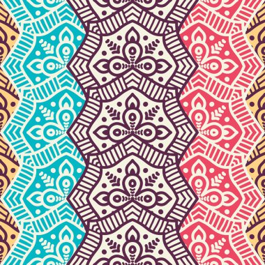 etnik çiçek seamless modeli