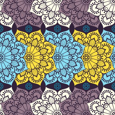 etnik çiçek seamless modeli