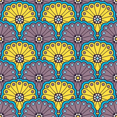 etnik çiçek seamless modeli