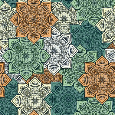 etnik çiçek seamless modeli