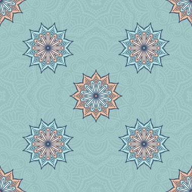 etnik çiçek seamless modeli