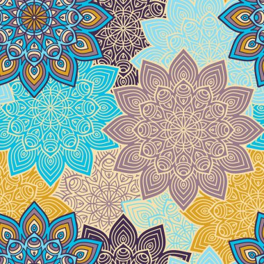 etnik çiçek seamless modeli