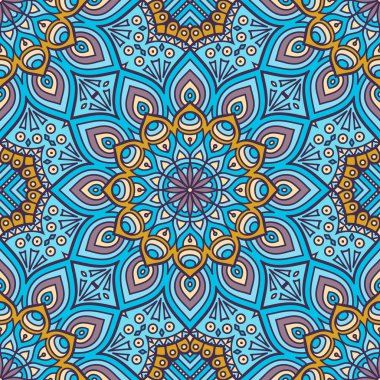 etnik çiçek seamless modeli