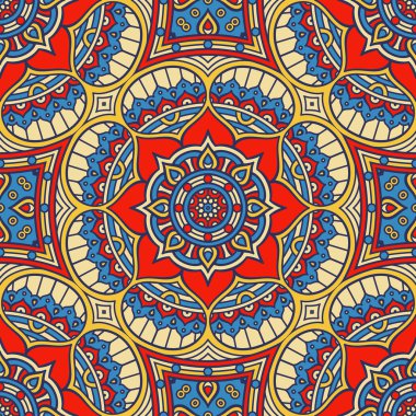 etnik çiçek seamless modeli