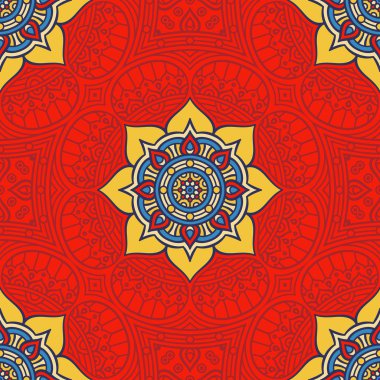 etnik çiçek seamless modeli