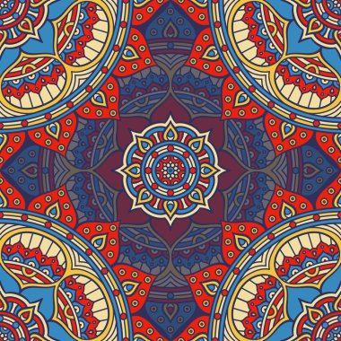 etnik çiçek seamless modeli