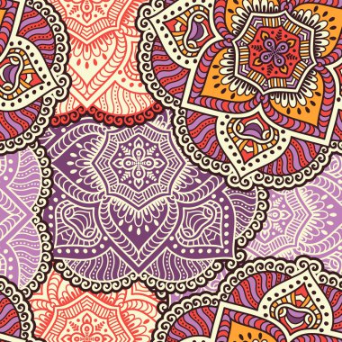 etnik çiçek seamless modeli