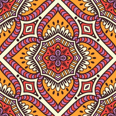 etnik çiçek seamless modeli