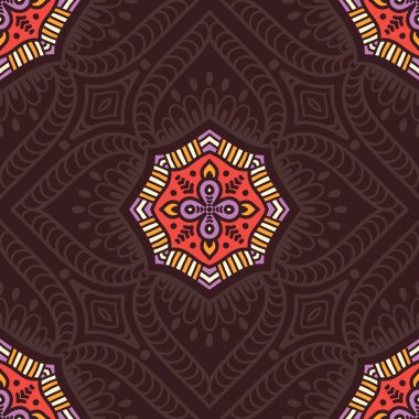 etnik çiçek seamless modeli