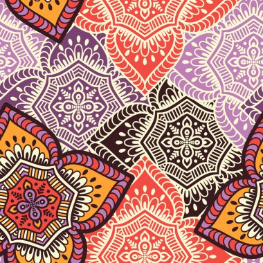 etnik çiçek seamless modeli