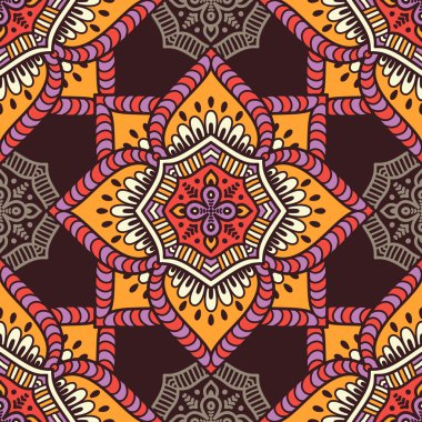 etnik çiçek seamless modeli