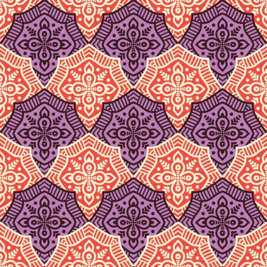 etnik çiçek seamless modeli