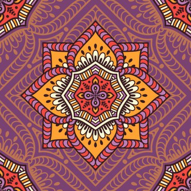 etnik çiçek seamless modeli