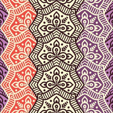 etnik çiçek seamless modeli