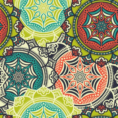 etnik çiçek seamless modeli