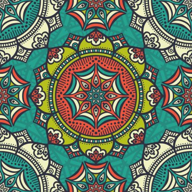 etnik çiçek seamless modeli