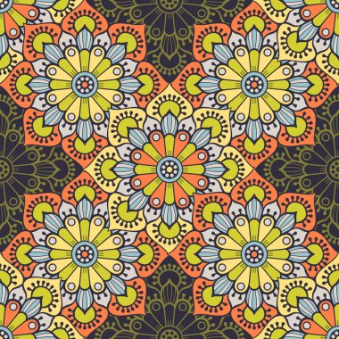 etnik çiçek seamless modeli