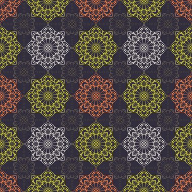 etnik çiçek seamless modeli