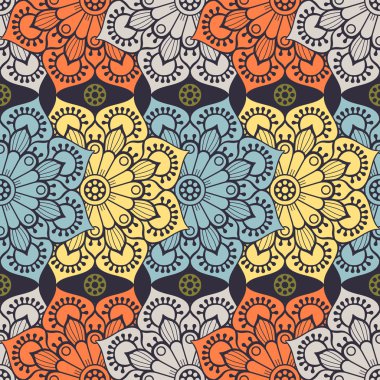 etnik çiçek seamless modeli