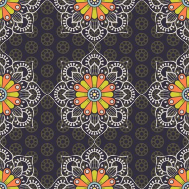 etnik çiçek seamless modeli