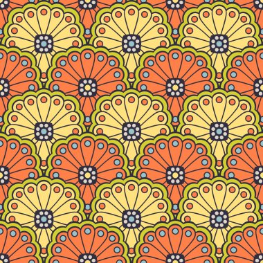 etnik çiçek seamless modeli