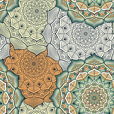 etnik çiçek seamless modeli