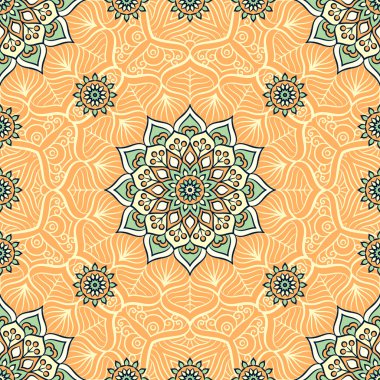 etnik çiçek seamless modeli