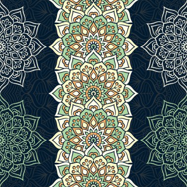 etnik çiçek seamless modeli