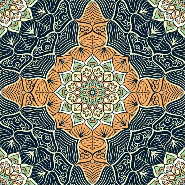 etnik çiçek seamless modeli