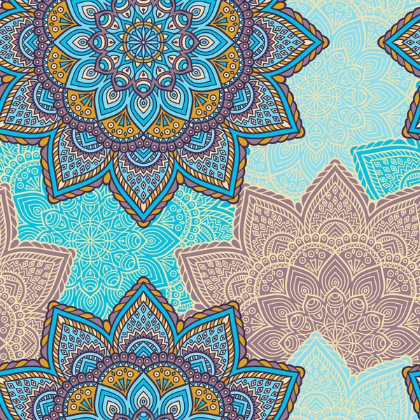 Patrón sin costura floral étnico — Vector de stock