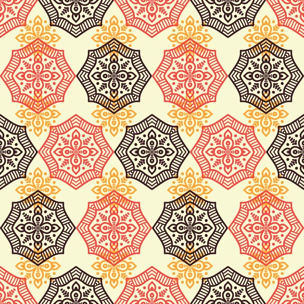 Ethnique floral motif sans couture — Image vectorielle