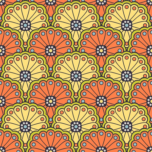 Ethnische florale nahtlose Muster — Stockvektor