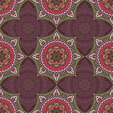 etnik çiçek seamless modeli