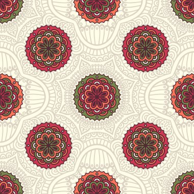 etnik çiçek seamless modeli