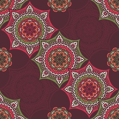 etnik çiçek seamless modeli