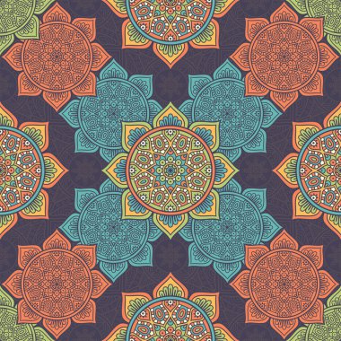 etnik çiçek seamless modeli