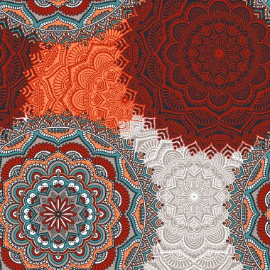 etnik çiçek seamless modeli