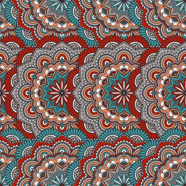 etnik çiçek seamless modeli