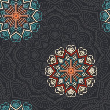 etnik çiçek seamless modeli